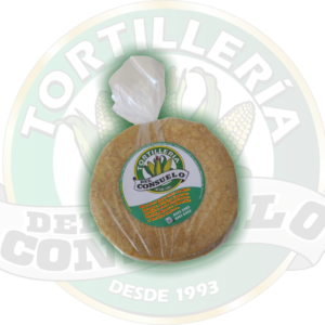 Tortilla Amarilla en bolsa con logo de Tortillería del Consuelo