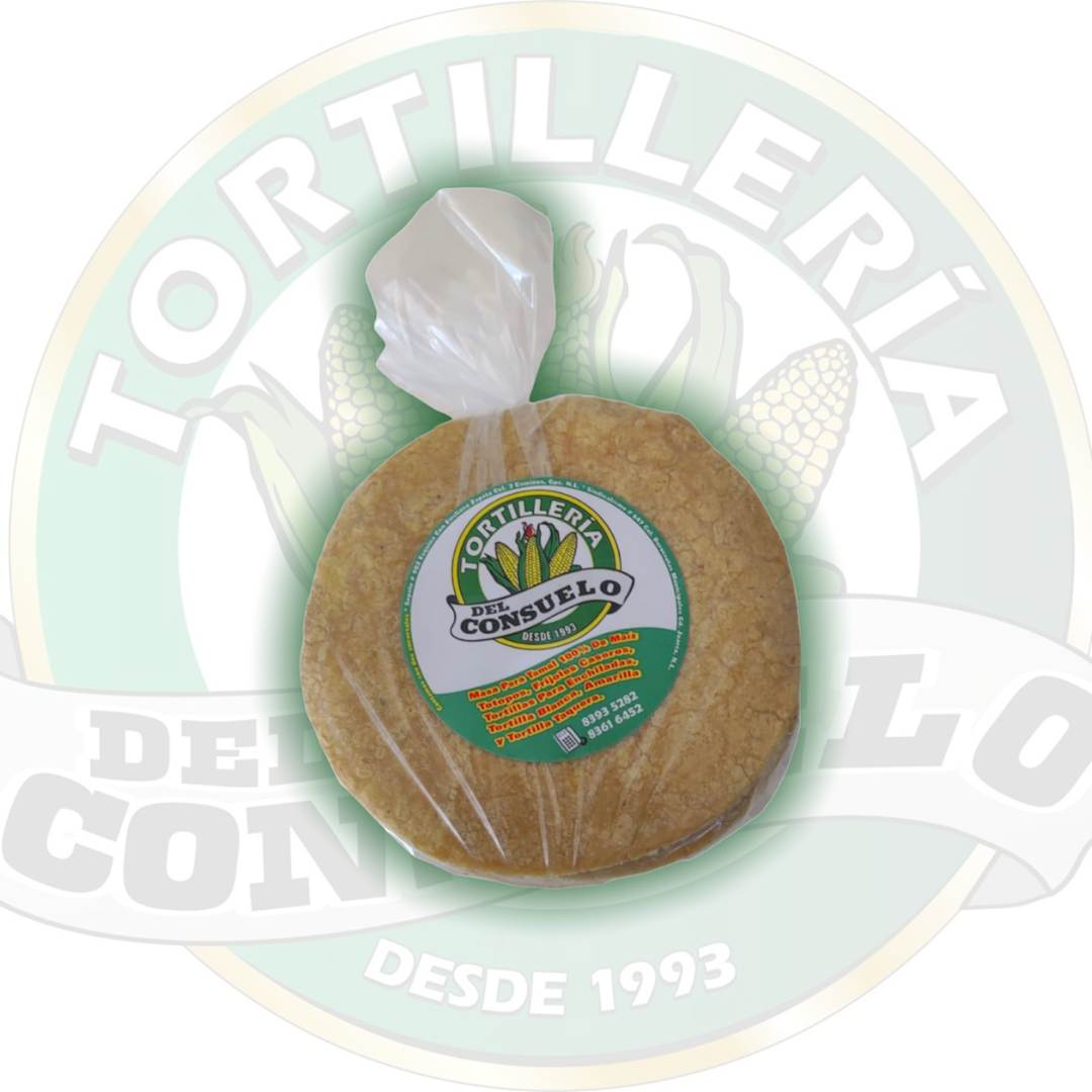 Tortilla amarilla de maíz en Monterrey, Guadalupe y Juárez - Tortillería del Consuelo